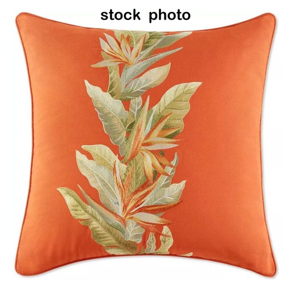2 new 20-inch Square Tommy Bahama Embroidered BIRDS OF PARADISE Accent Pillows - Picture 4 of 7